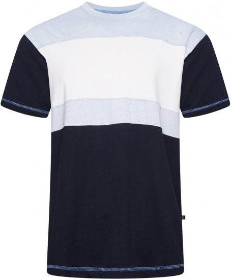 Kam Jeans 5780 Cut And Sew Panel T-Shirt Navy - Herren-T-Shirts - Herren-T-Shirts in großen Größen