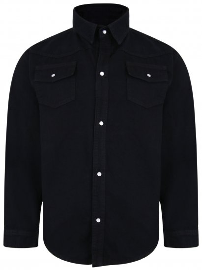 Kam Jeans 602 Denim shirt Black - Herrenhemden - Herrenhemden in großen Größen