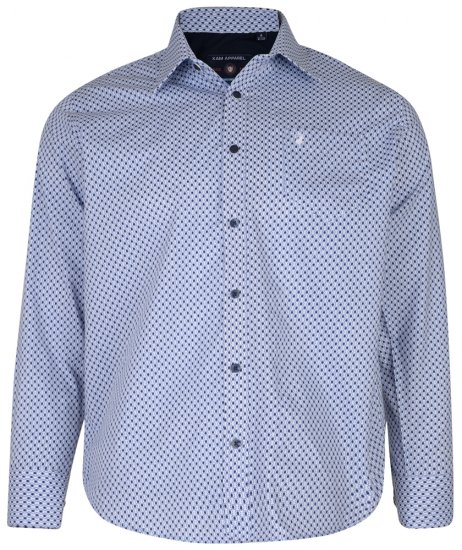 Kam Jeans 6154 Long Sleeve Dobby Print Shirt - Herrenhemden - Herrenhemden in großen Größen