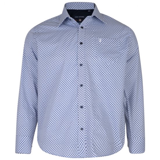 Kam Jeans 6154 Long Sleeve Dobby Print Shirt - Herrenhemden - Herrenhemden in großen Größen