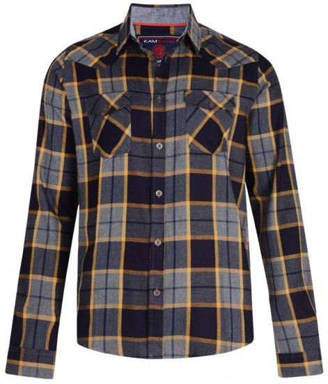 Kam Jeans 6172 Long Sleeve Shirt Grey - Herrenhemden - Herrenhemden in großen Größen