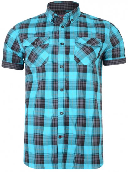 Kam Jeans 6184 Short Sleeve Shirt Teal - Herrenhemden - Herrenhemden in großen Größen