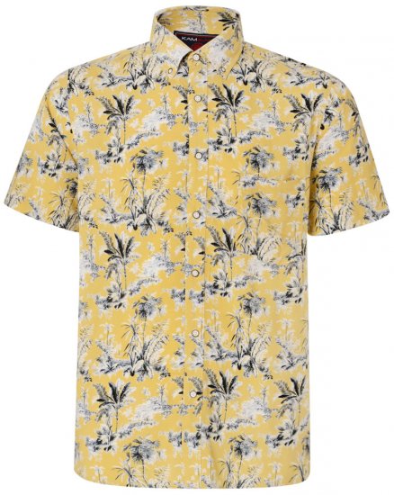 Kam Jeans 6191 Short Sleeve Shirt Sand - Herrenhemden - Herrenhemden in großen Größen