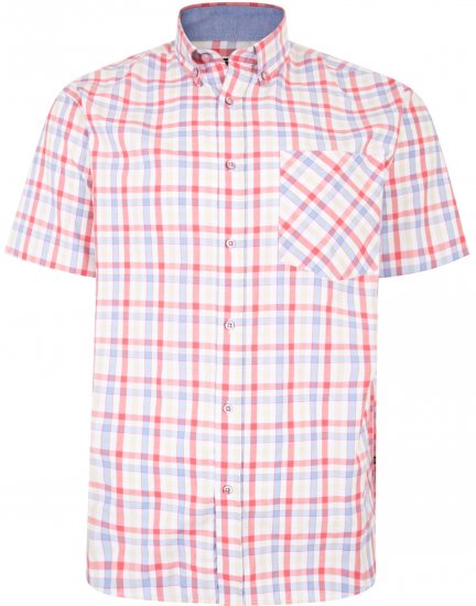 Kam Jeans 6215 Summer Check Shirt Pink - Herrenhemden - Herrenhemden in großen Größen