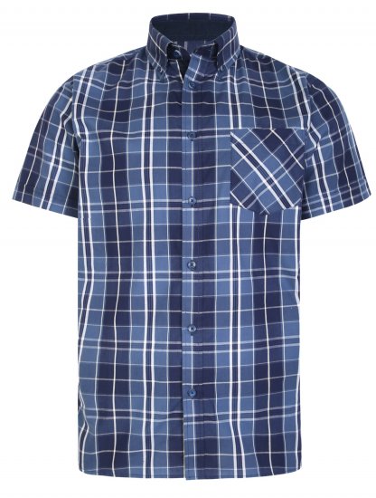 Kam Jeans 6221 Casual Short Sleeve Shirt Indigo - Herrenhemden - Herrenhemden in großen Größen
