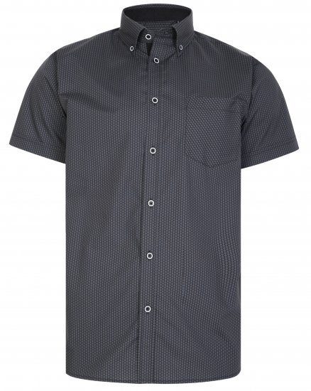 Kam Jeans 6226 Casual Short Sleeve Shirt Charcoal - Herrenhemden - Herrenhemden in großen Größen