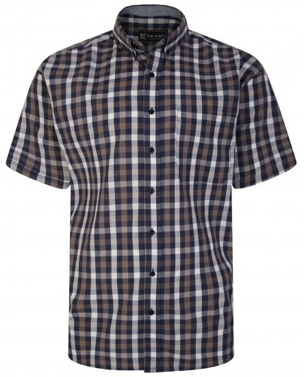 Kam Jeans 6246 SS Check Shirt Navy - Herrenhemden - Herrenhemden in großen Größen