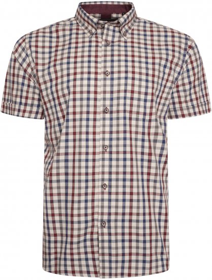 Kam Jeans 6282 Casual SS Check Shirt Multi-Colored - Herrenhemden - Herrenhemden in großen Größen