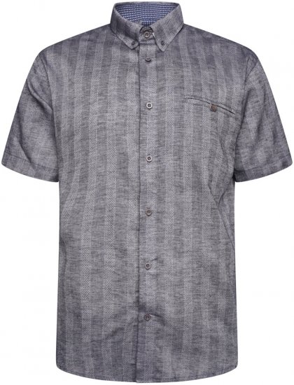 Kam Jeans 6323 Self Pattern Casual Short Sleeve Shirt Charcoal - Herrenhemden - Herrenhemden in großen Größen
