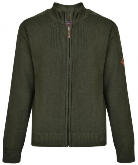 Kam Jeans 68 Casual Zip Thru Knitted Jumper Khaki - Herren-sweater und -hoodies - Herren-Sweater und -Hoodies in großen Größen