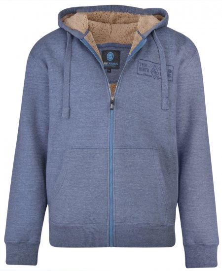 Kam Jeans 7006 Sherpa Lined Hoodie Denim - Herren-sweater und -hoodies - Herren-Sweater und -Hoodies in großen Größen