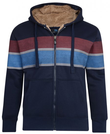 Kam Jeans 7007 Sherpa Lined Hoodie Navy - Herren-sweater und -hoodies - Herren-Sweater und -Hoodies in großen Größen