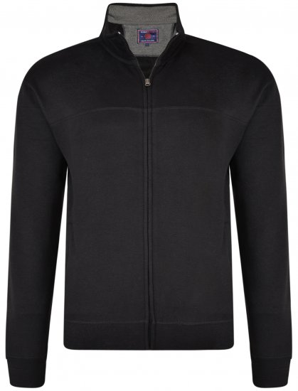 Kam Jeans 7018 Full zip Sweatshirt Black - Herren-sweater und -hoodies - Herren-Sweater und -Hoodies in großen Größen
