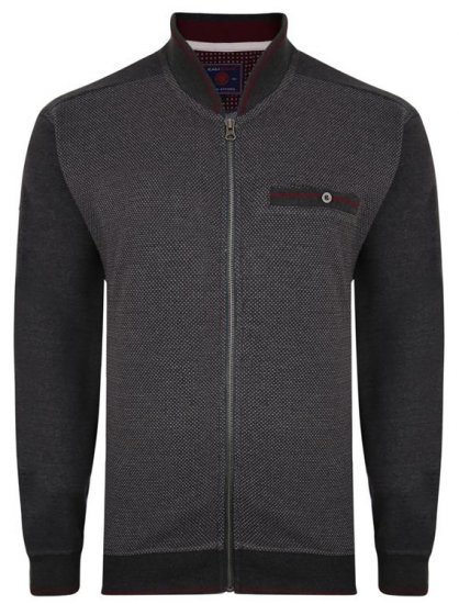 Kam Jeans 7035 Dobby Track Top Charcoal - Herren-sweater und -hoodies - Herren-Sweater und -Hoodies in großen Größen