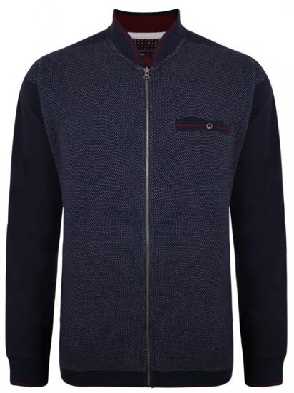 Kam Jeans 7035 Dobby Track Top Navy - Herren-sweater und -hoodies - Herren-Sweater und -Hoodies in großen Größen