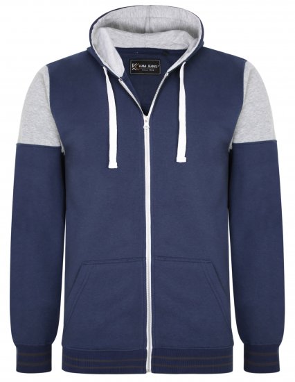 Kam Jeans 7049 Cut & Saw Sleeve Hoodie Navy - Herren-sweater und -hoodies - Herren-Sweater und -Hoodies in großen Größen