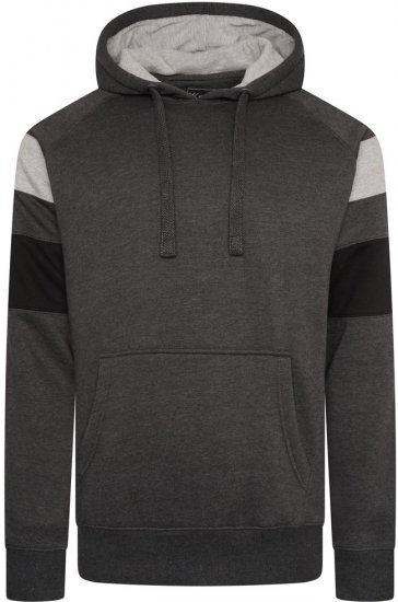 Kam Jeans 7068 Cut & Sew Over Head Hoody Charcoal - Herren-sweater und -hoodies - Herren-Sweater und -Hoodies in großen Größen