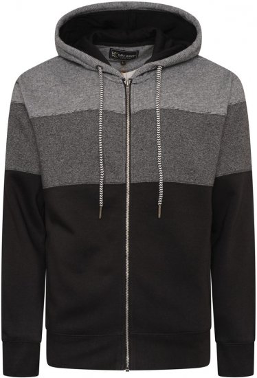 Kam Jeans 7071 Marl Stripe Hoody Black - Herren-sweater und -hoodies - Herren-Sweater und -Hoodies in großen Größen