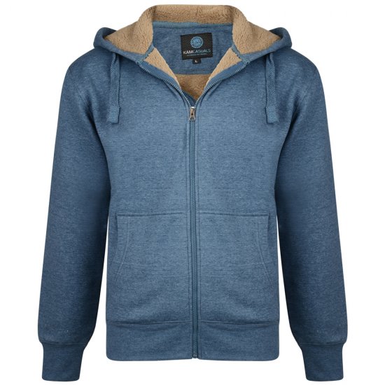 Kam Jeans 709 Sherpa Lined Hoodie Denim - Herren-sweater und -hoodies - Herren-Sweater und -Hoodies in großen Größen