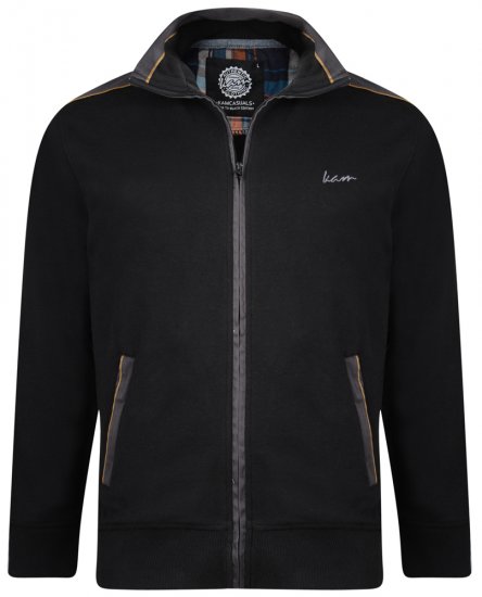 Kam Jeans 714 Shoulder Panel Sweater Black - Herren-sweater und -hoodies - Herren-Sweater und -Hoodies in großen Größen