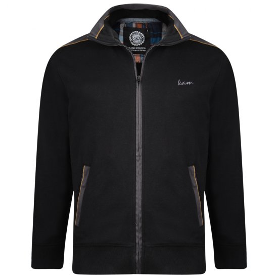 Kam Jeans 714 Shoulder Panel Sweater Black - Herren-sweater und -hoodies - Herren-Sweater und -Hoodies in großen Größen