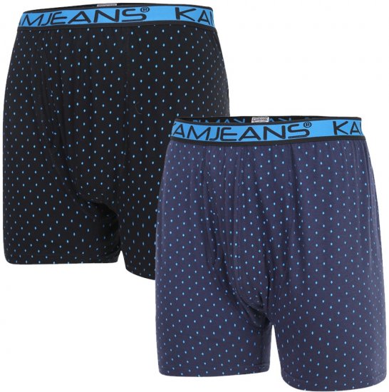 Kam Jeans 809 Diamond Print Boxers Twin Pack - Herrenunterwäsche & bademode - Herrenunterwäsche & Bademode in großen Größen