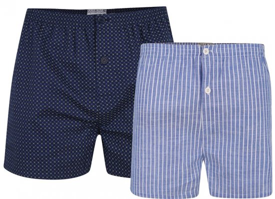 Kam Jeans 812 Twin Pack Woven Boxers - Herrenunterwäsche & bademode - Herrenunterwäsche & Bademode in großen Größen