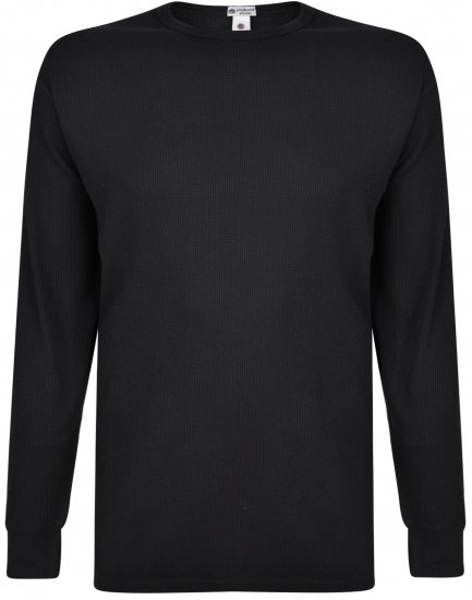Kam Jeans 835 Long Sleeve Thermal T-shirt Black - Herrenunterwäsche & bademode - Herrenunterwäsche & Bademode in großen Größen