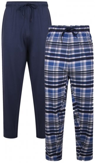 Kam Jeans 872 Lounge pants Navy, Checked 2-pack - Herrenunterwäsche & bademode - Herrenunterwäsche & Bademode in großen Größen
