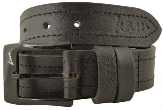 Kam Jeans 920 Ledergürtel Schwarz, 4cm - Lange gürtel - Lange Gürtel für Männer