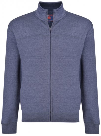 Kam Jeans 7018 Full zip Sweatshirt Insignia Blue - Herren-Sweater und -Hoodies in großen Größen - Herren-Sweater und -Hoodies in großen Größen