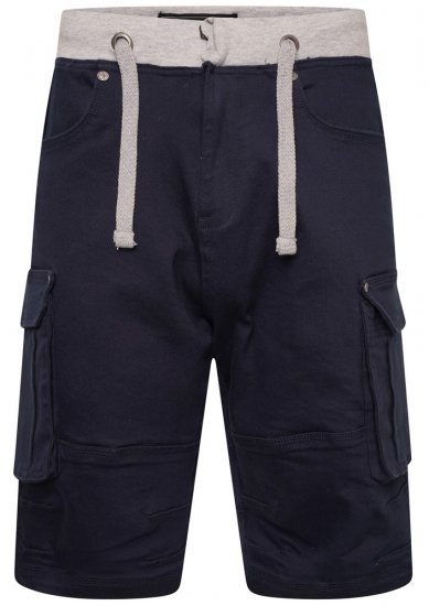 Kam Jeans Elvio Rib Waist Stretch Shorts Navy - Herrenshorts - Herrenshorts in großen Größen