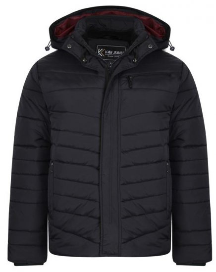 Kam Jeans KV118 Lightweight Quilted Jacket Black - Herren jacken - Herren Jacken in großen Größen