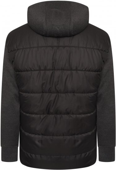 Kam Jeans KV135 Quilted Zip Thru Hoody with Padded Body & Jersey Sleeves Black TALL SIZES - HERRENBEKLEIDUNG MT-6XLT - Langgrößen für Herren