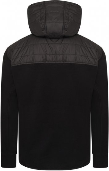 Kam Jeans KV136 Padded Body And Jersey Sleeves Hybrid Zip Thru Quilted Hoody Black TALL SIZES - HERRENBEKLEIDUNG MT-6XLT - Langgrößen für Herren