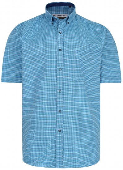 Kam Jeans P641 Premium Short Sleeve Shirt Turquoise - Herrenhemden in großen Größen - Herrenhemden in großen Größen