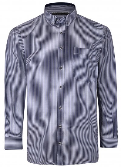 Kam Jeans P643 Premium Stripe Shirt Navy - Herrenhemden - Herrenhemden in großen Größen