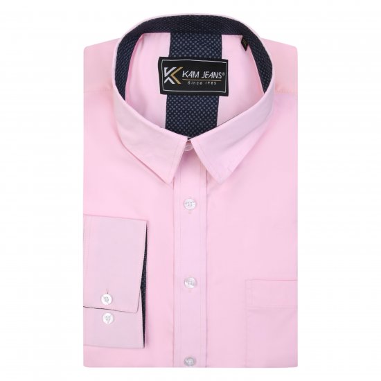 Kam Jeans P684 Premium Stretch Shirt Pink - Herrenhemden - Herrenhemden in großen Größen