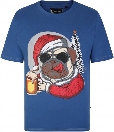 KBS X021 Dog Beer Print T-Shirt Blue - Herren-T-Shirts - Herren-T-Shirts in großen Größen