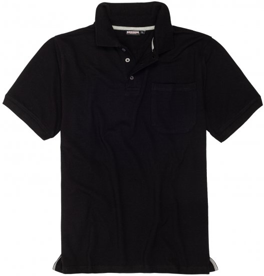 Adamo Klaas Regular fit Polo Shirt with Pocket Black - Polo-shirts für herren - Polo-Shirts für Herren in großen Größen