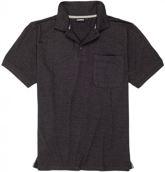 Adamo Klaas Regular fit Polo Shirt with Pocket Charcoal - Polo-shirts für herren - Polo-Shirts für Herren in großen Größen