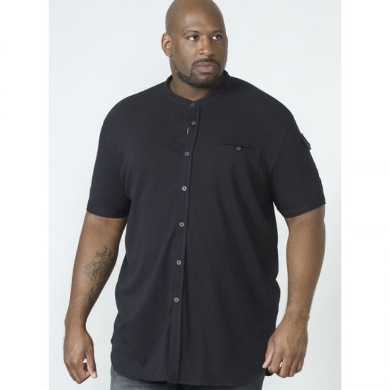 D555 Archer Collarless Shirt Black - Herrenhemden - Herrenhemden in großen Größen
