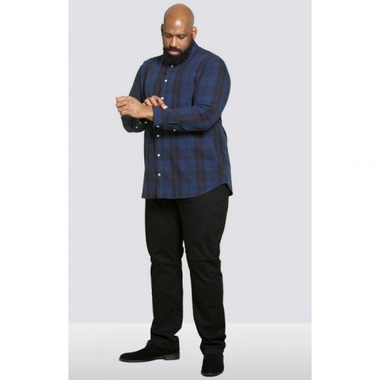 D555 Davenport Long Sleeve Shirt Navy - Herrenhemden - Herrenhemden in großen Größen