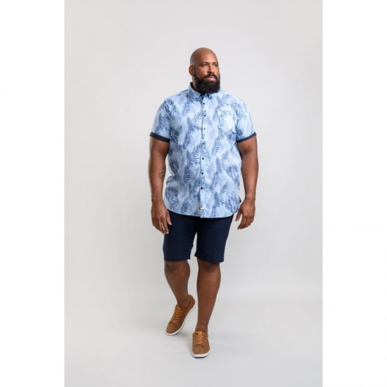 D555 Santana Hawaii Shirt Sky Blue - Herrenhemden - Herrenhemden in großen Größen