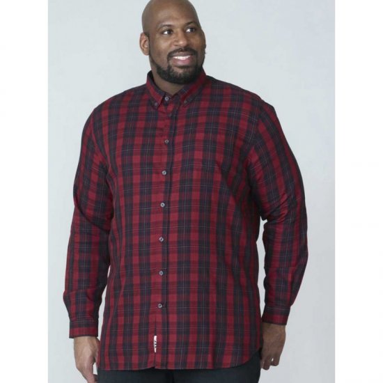 D555 Theo Long Sleeve Check Shirt - Herrenhemden - Herrenhemden in großen Größen