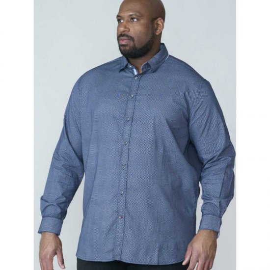 D555 Kermit Long Sleeve Printed Shirt - Herrenhemden - Herrenhemden in großen Größen