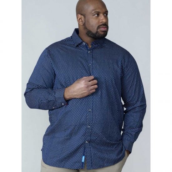 D555 Lavar Long Sleeve Diamond Printed Shirt - Herrenhemden - Herrenhemden in großen Größen