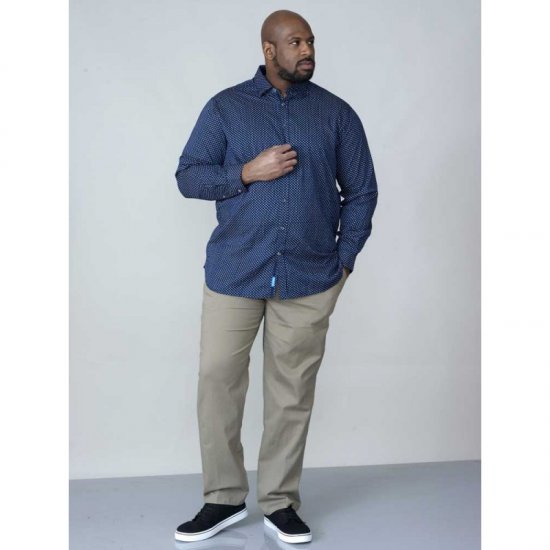 D555 Lavar Long Sleeve Diamond Printed Shirt - Herrenhemden - Herrenhemden in großen Größen