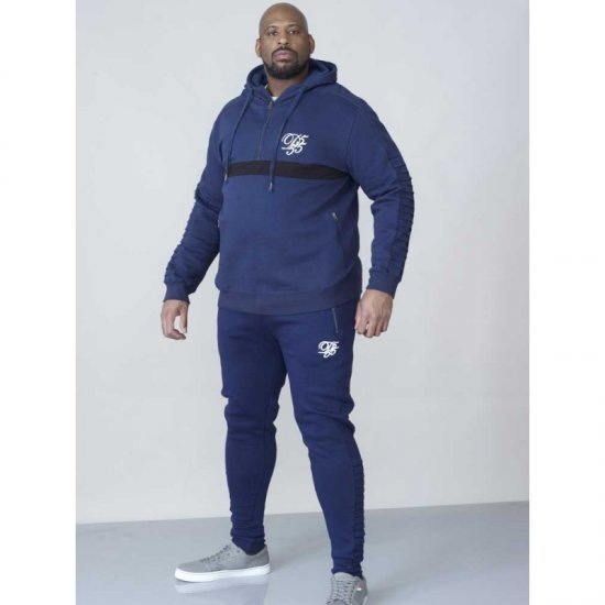 D555 Sergio Half Zip Hoodie Navy - Herren-sweater und -hoodies - Herren-Sweater und -Hoodies in großen Größen