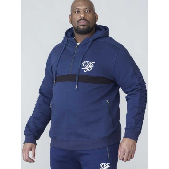 D555 Sergio Half Zip Hoodie Navy - Herren-sweater und -hoodies - Herren-Sweater und -Hoodies in großen Größen